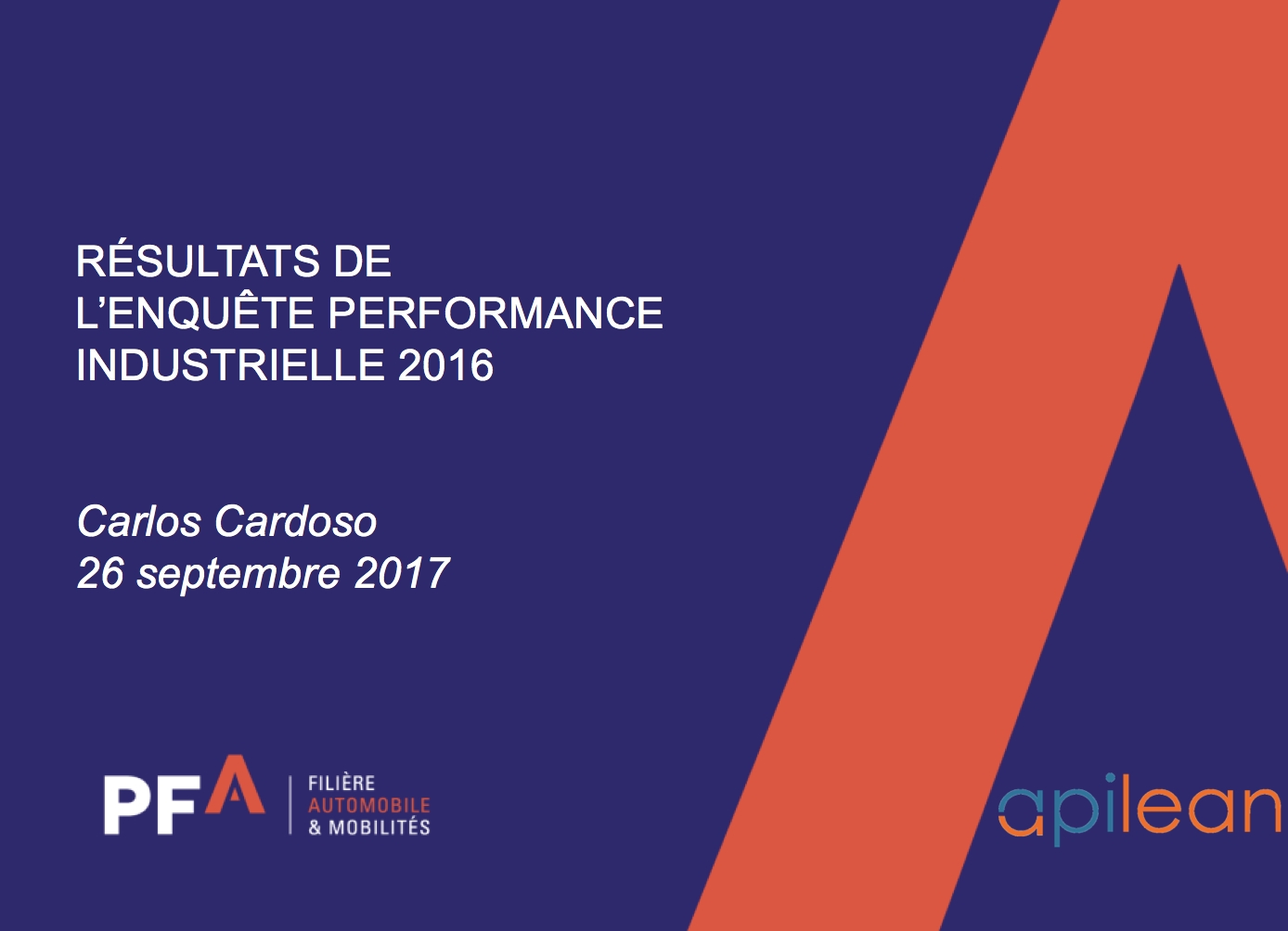 Présentation de l’enquête de performance Industrielle de la filière automobile (PFA) par Carlos Cardoso