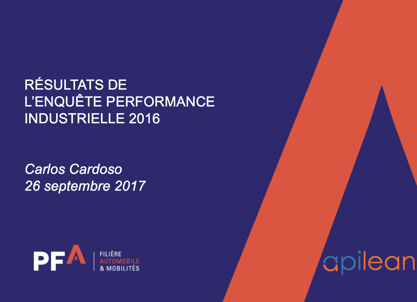 Présentation de l’enquête de performance Industrielle de la filière automobile (PFA) par Carlos Cardoso